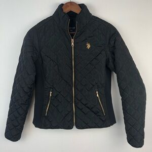 U.S. POLO ASSN. Black Quilted Jacket Small